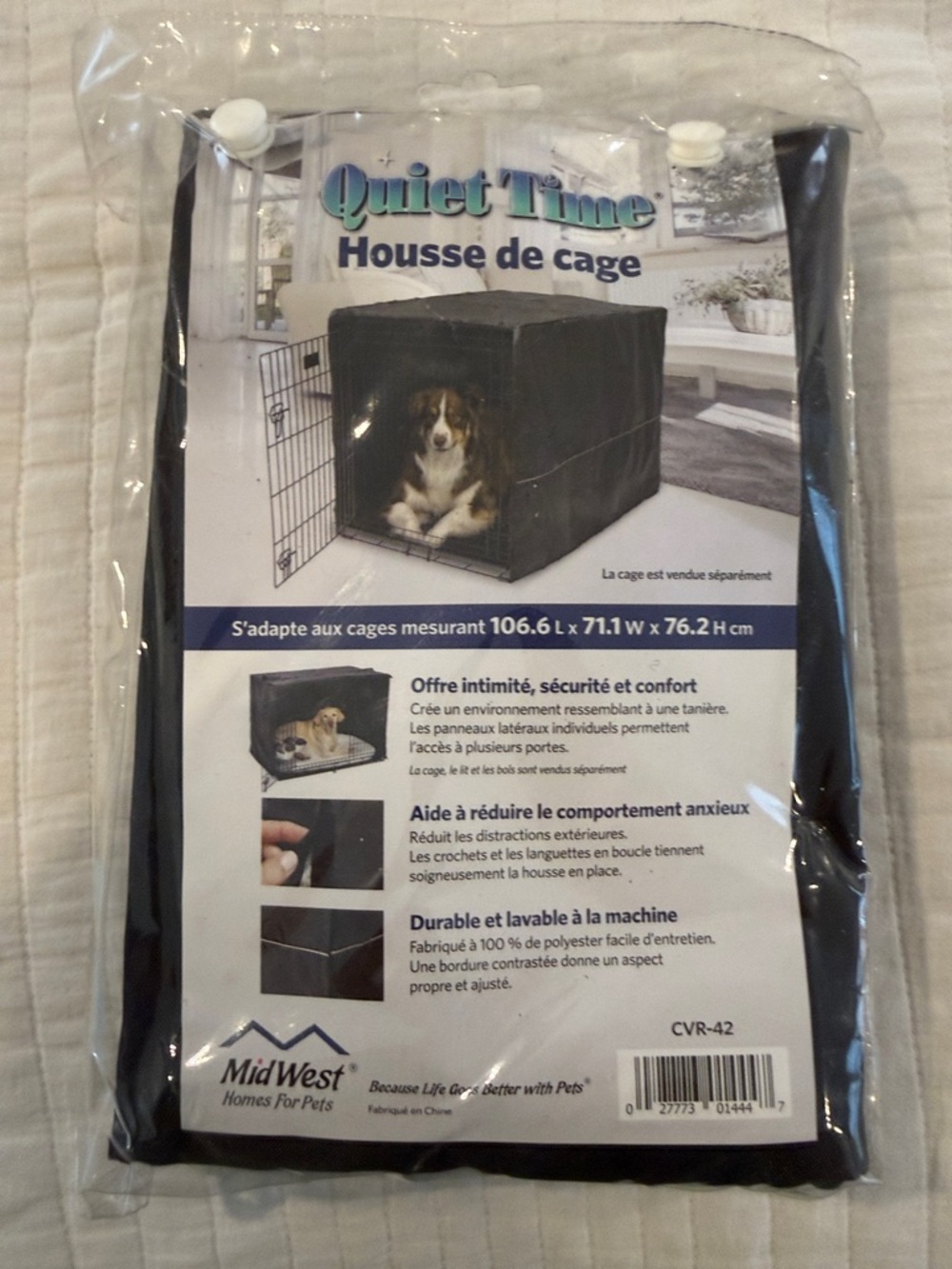 MidWest Quiet Time Black Dog Crate Cover